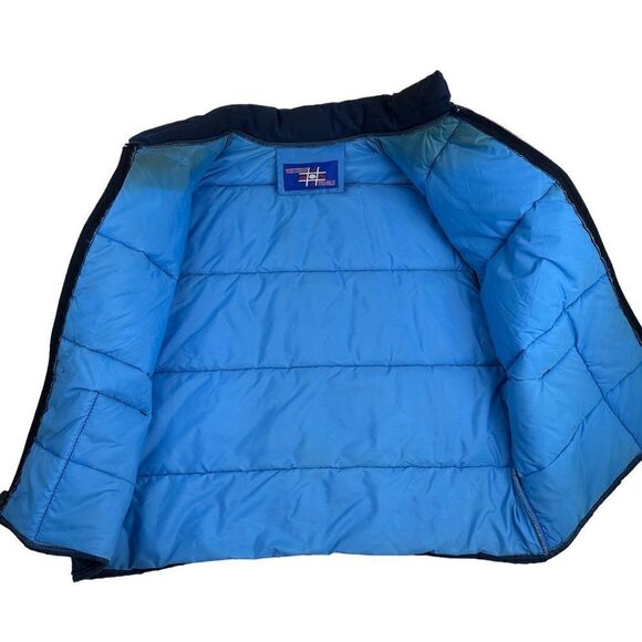 Vintage Western Trails Down Puffer Vest Men’s XL Navy Blue Full Zip - Picture 3 of 5